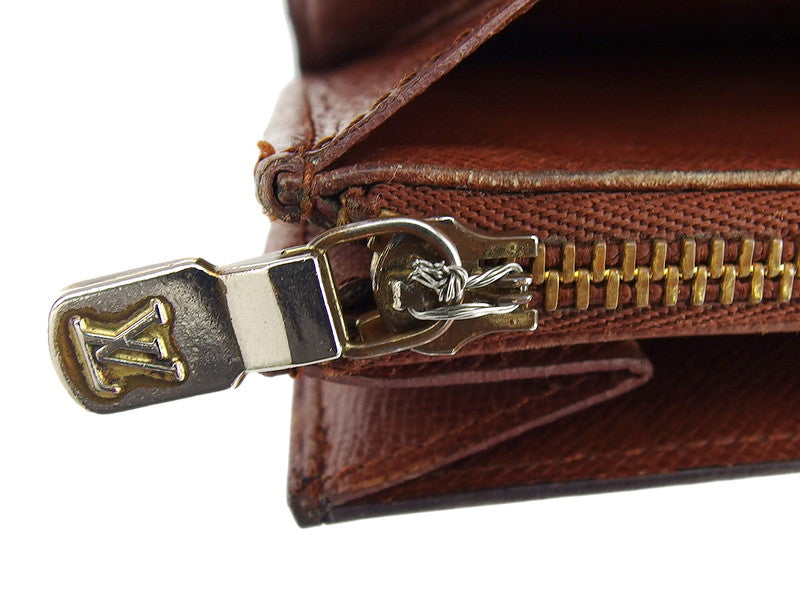LOUIS VUITTON Long Wallet Purse M61724 Brown beige Pochette Porto Monécredi