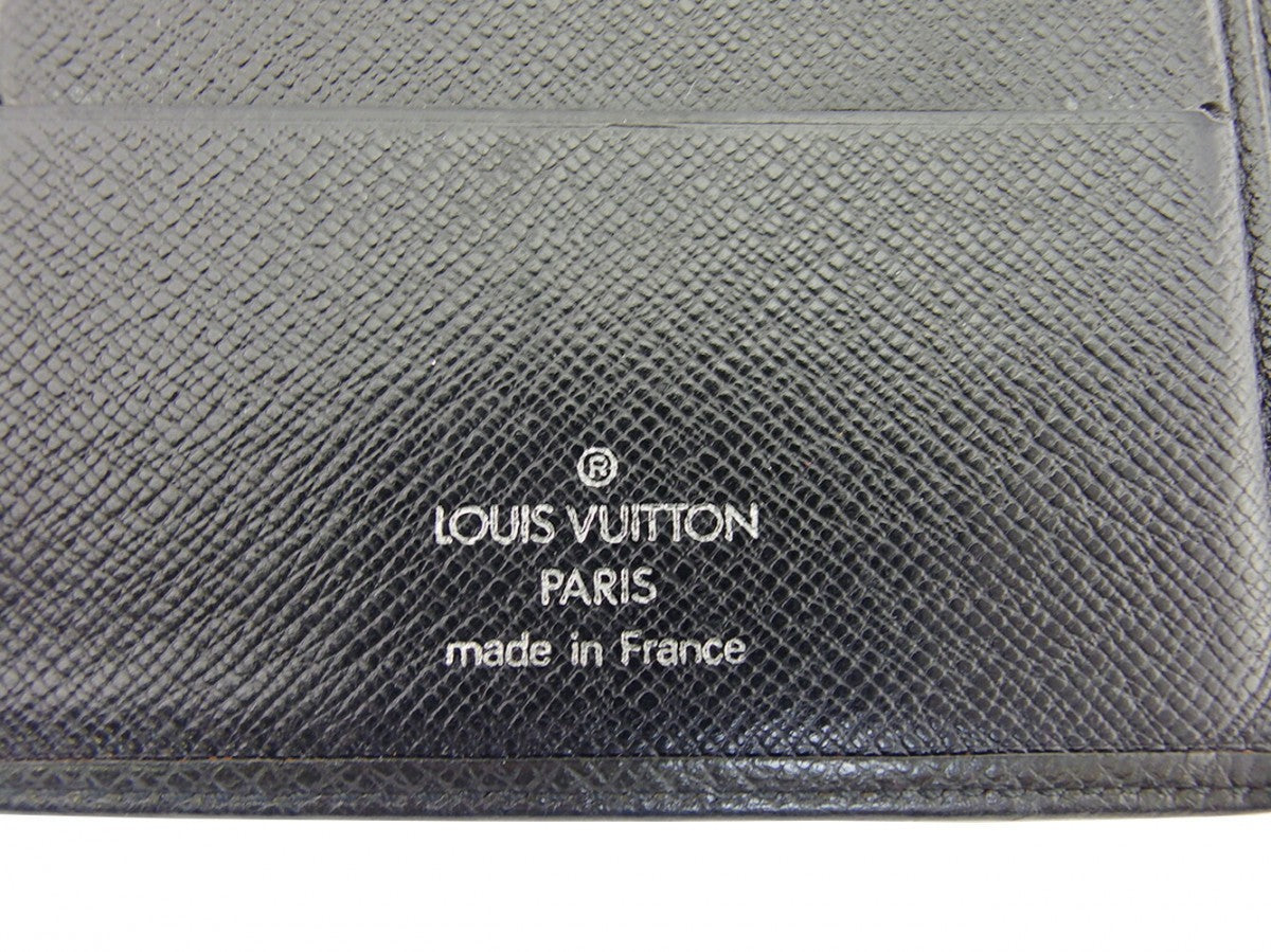 LOUIS VUITTON Bifold Wallet Noir Taiga Line