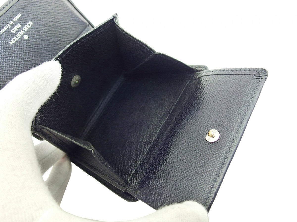 LOUIS VUITTON Bifold Wallet Noir Taiga Line