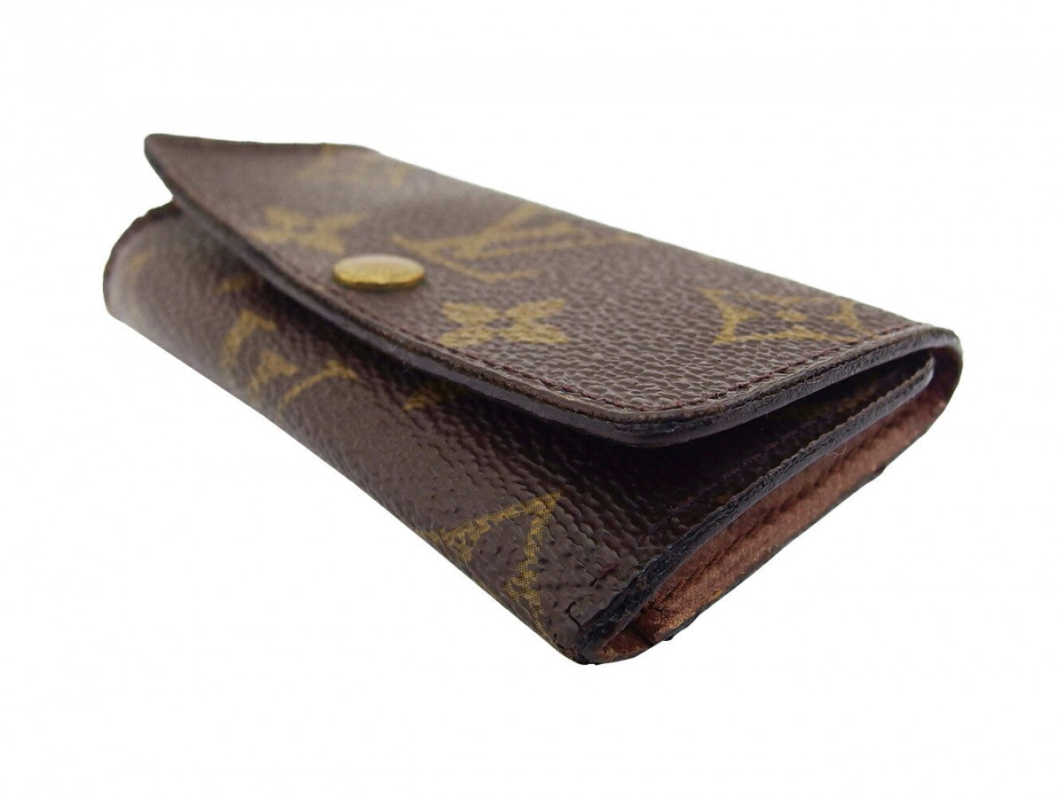 LOUIS VUITTON Key case Key holder Brown x beige x gold Multicles4