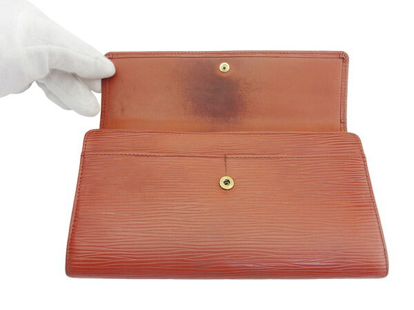 LOUIS VUITTON Long Wallet Purse Kenya Brown Portomoné Credit