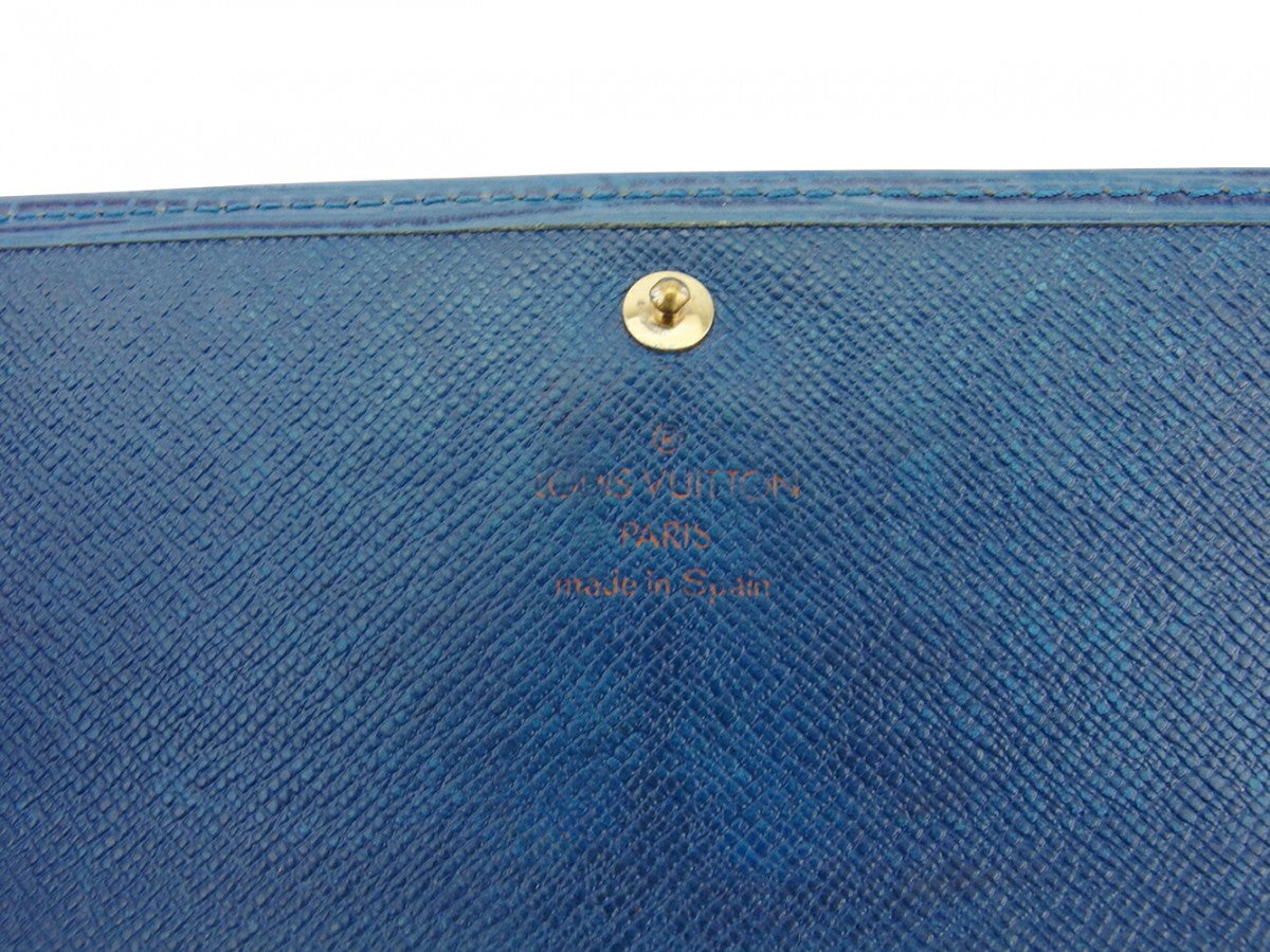 LOUIS VUITTON Long Wallet Purse M63575 blue Pochette Porto Monécredi