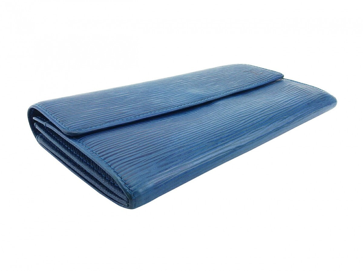LOUIS VUITTON Long Wallet Purse M63575 blue Pochette Porto Monécredi