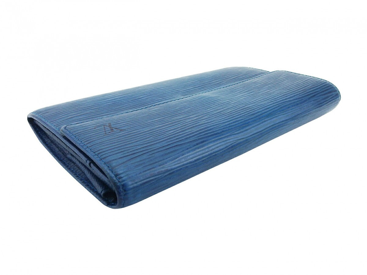 LOUIS VUITTON Long Wallet Purse M63575 blue Pochette Porto Monécredi