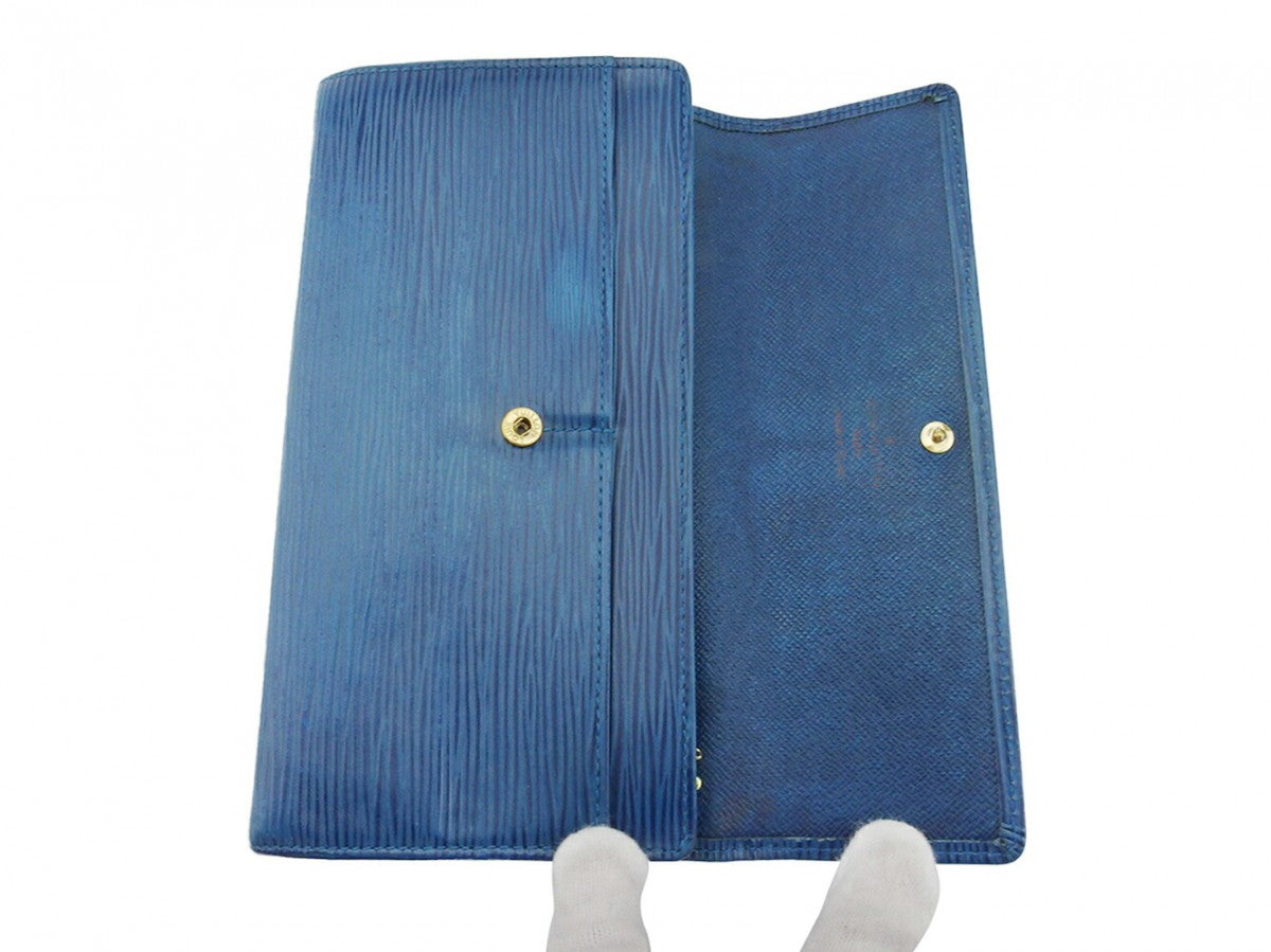 LOUIS VUITTON Long Wallet Purse M63575 blue Pochette Porto Monécredi