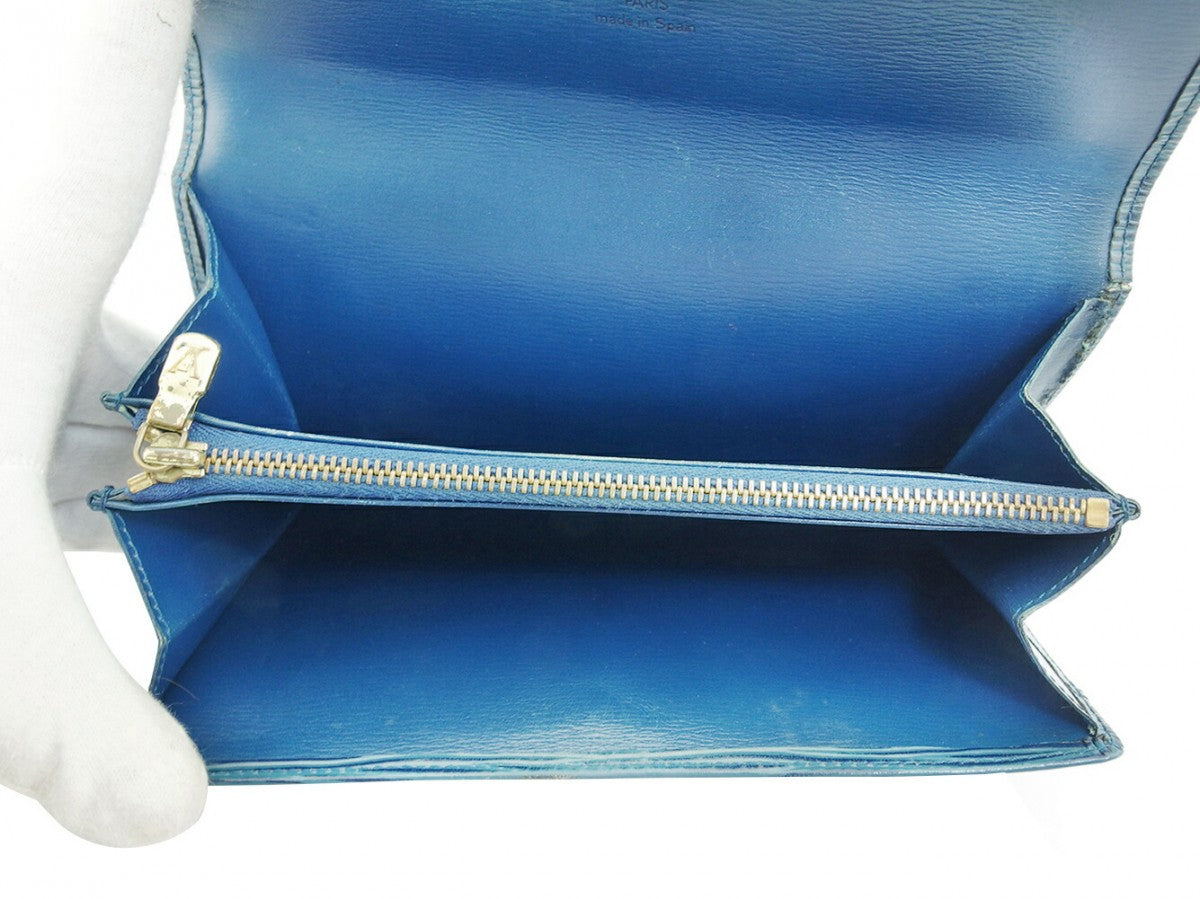 LOUIS VUITTON Long Wallet Purse M63575 blue Pochette Porto Monécredi