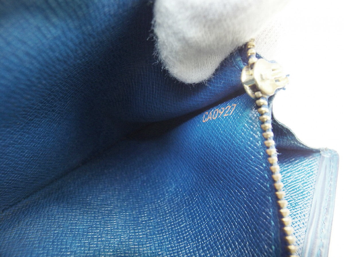 LOUIS VUITTON Long Wallet Purse M63575 blue Pochette Porto Monécredi