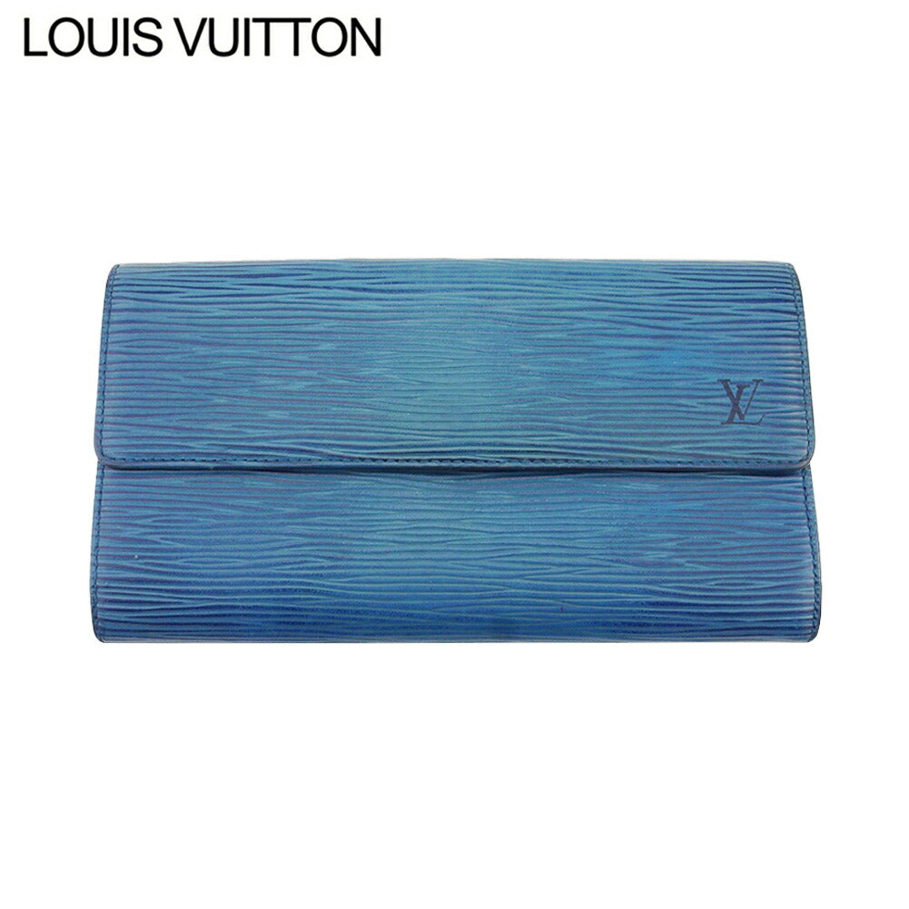 LOUIS VUITTON Long Wallet Purse M63575 blue Pochette Porto Monécredi