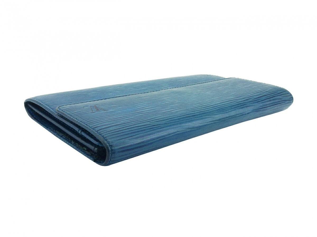 LOUIS VUITTON Long Wallet Purse M63575 blue Pochette Porto Monécredi