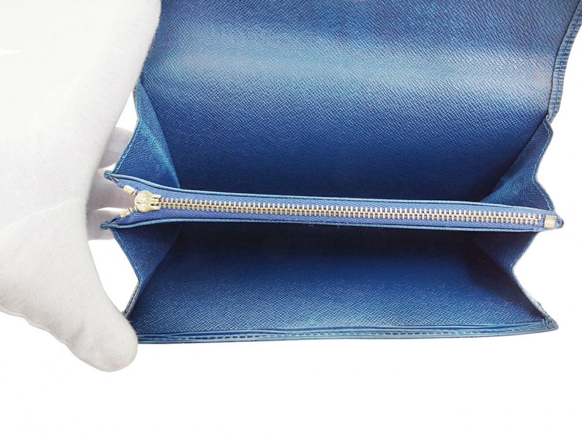 LOUIS VUITTON Long Wallet Purse M63575 blue Pochette Porto Monécredi