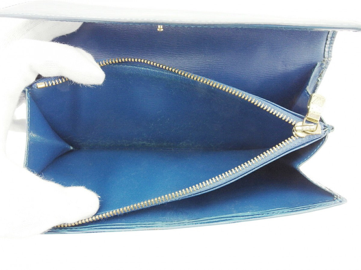 LOUIS VUITTON Long Wallet Purse M63575 blue Pochette Porto Monécredi