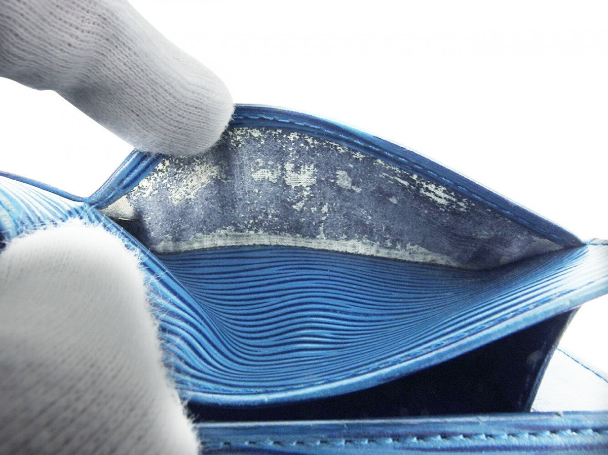 LOUIS VUITTON Long Wallet Purse M63575 blue Pochette Porto Monécredi