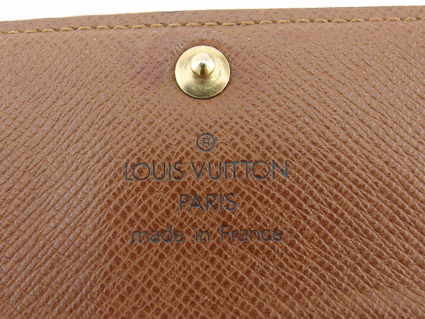 LOUIS VUITTON Key case Key holder Dark brown x beige Multicles4
