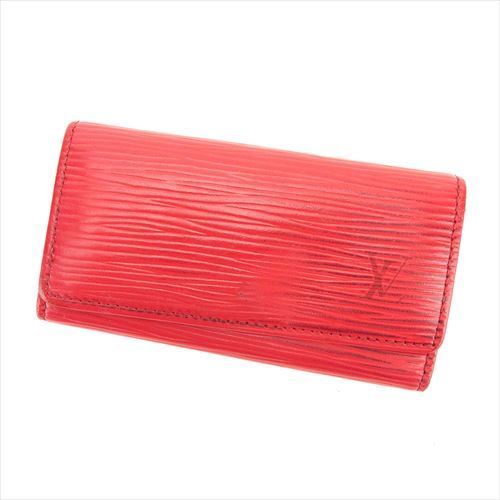 LOUIS VUITTON Key case Key holder M63827 Red gold Multicles4