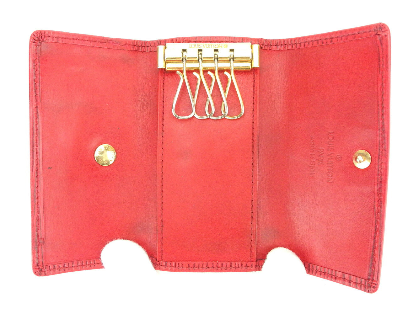 LOUIS VUITTON Key case Key holder M63827 Red gold Multicles4