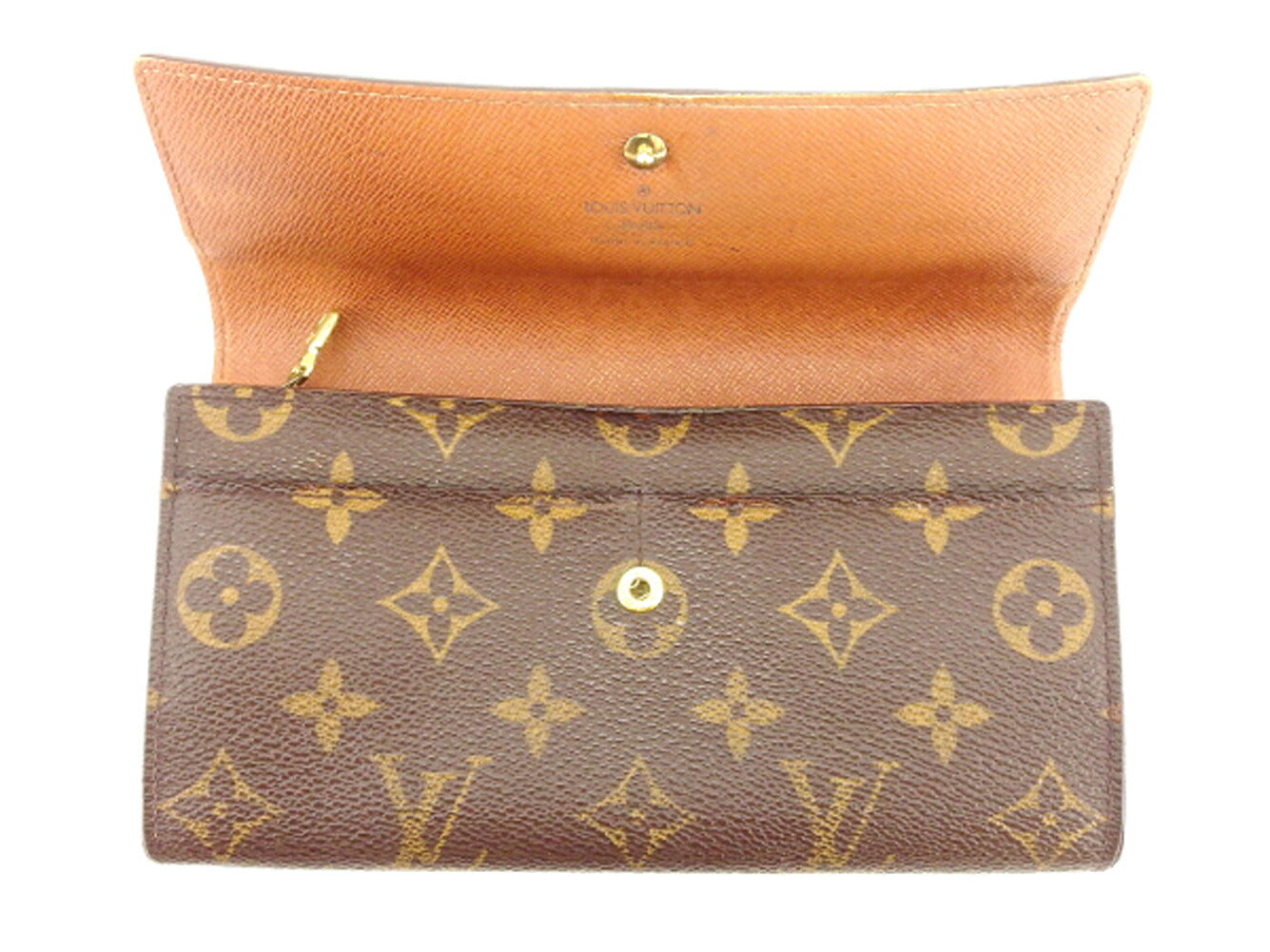 LOUIS VUITTON Long Wallet Purse M61725 Brown Pochette Porto Monécredi