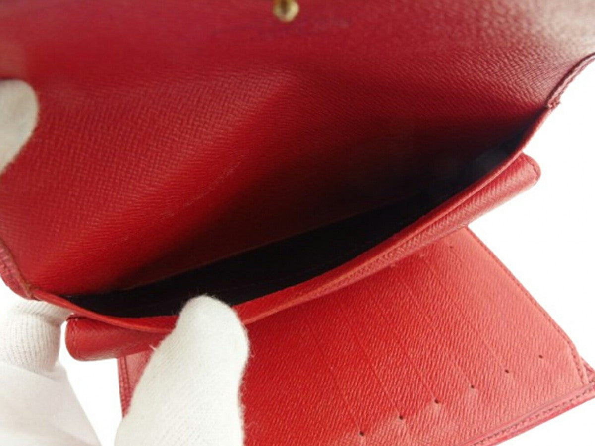 LOUIS VUITTON Long Wallet Purse M61217 Red Porte Tresor International