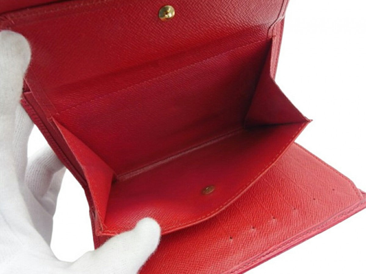 LOUIS VUITTON Long Wallet Purse M61217 Red Porte Tresor International