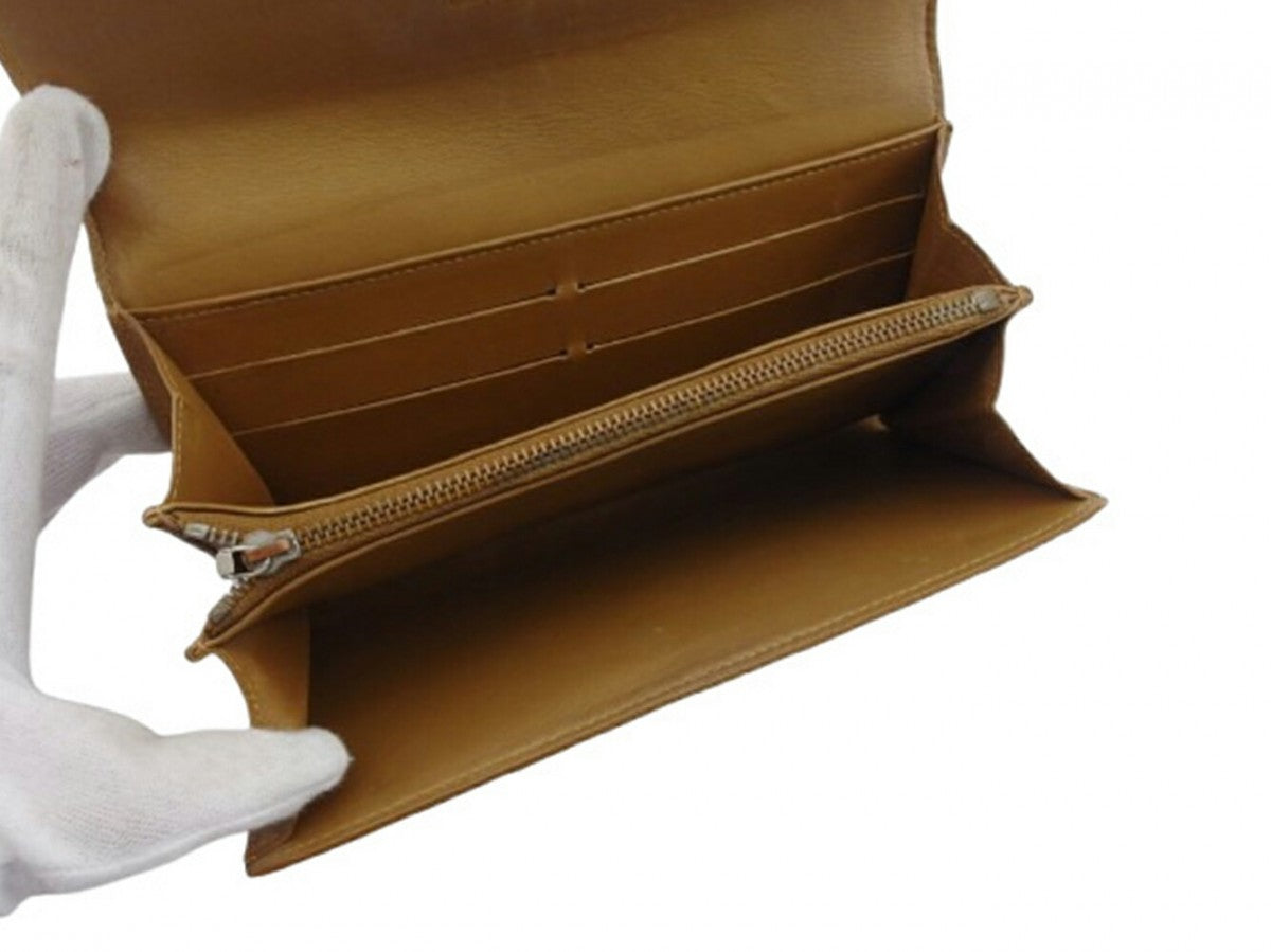 LOUIS VUITTON Long Wallet Purse Ambre (Beige) Pochette Porto Monécredi