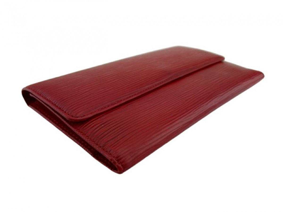LOUIS VUITTON Bifold Wallet M63717 Red Porte TresorEtui Papie