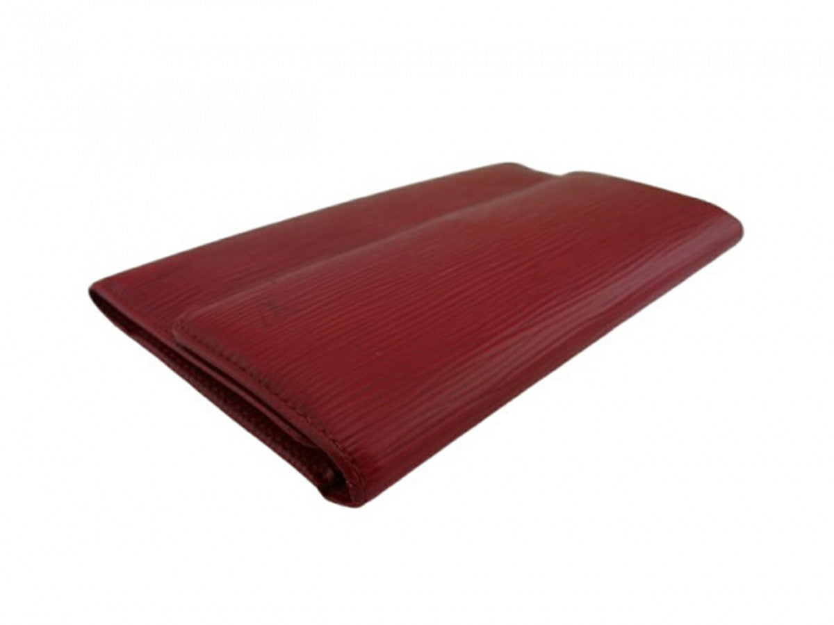 LOUIS VUITTON Bifold Wallet M63717 Red Porte TresorEtui Papie