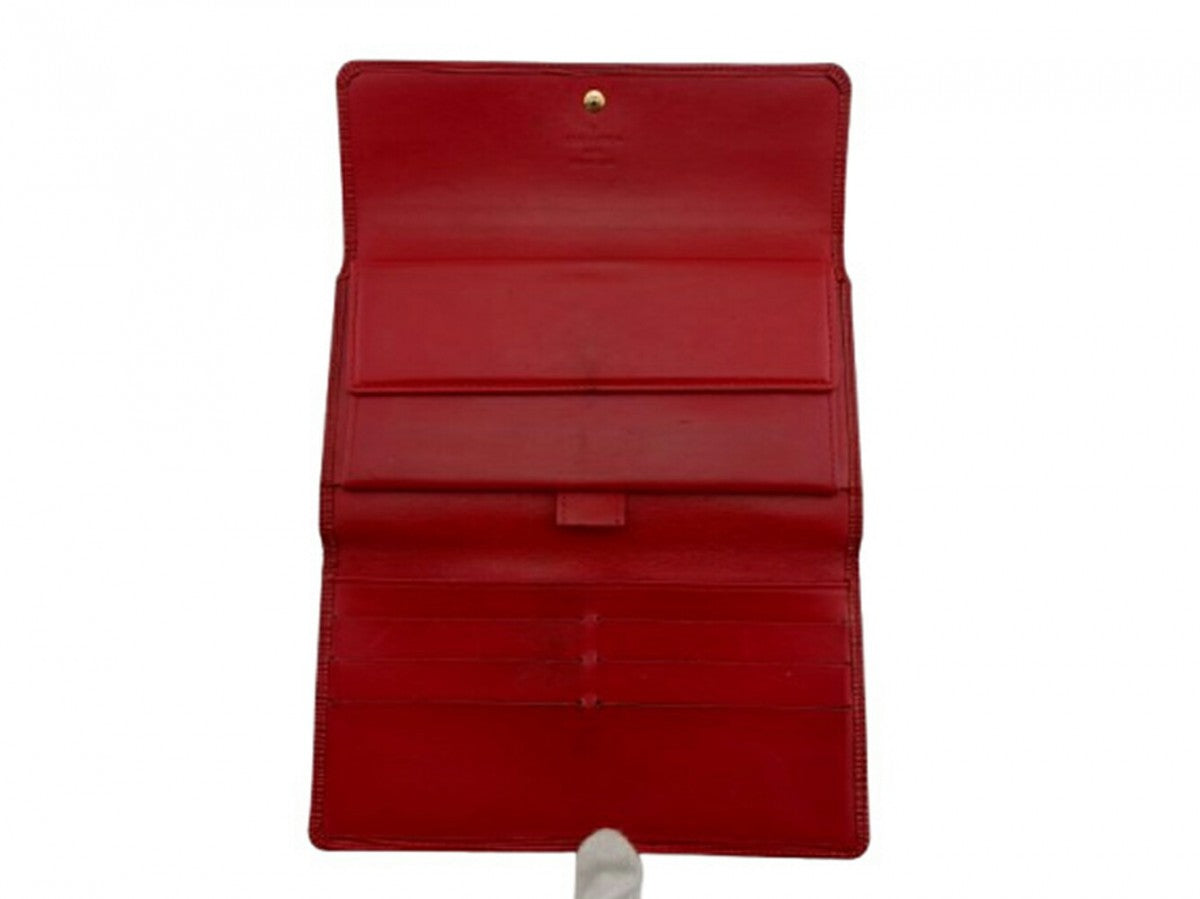LOUIS VUITTON Bifold Wallet M63717 Red Porte TresorEtui Papie