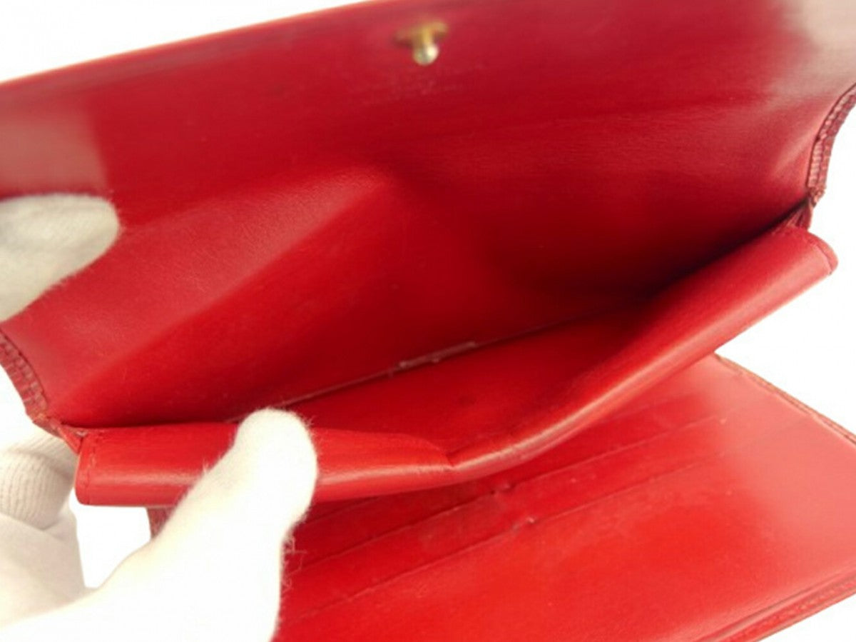 LOUIS VUITTON Bifold Wallet M63717 Red Porte TresorEtui Papie