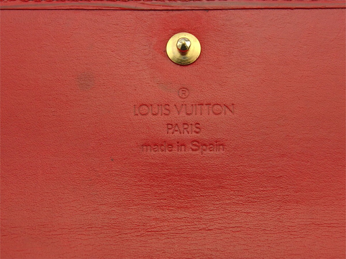 LOUIS VUITTON Bifold Wallet M63717 Red Porte TresorEtui Papie