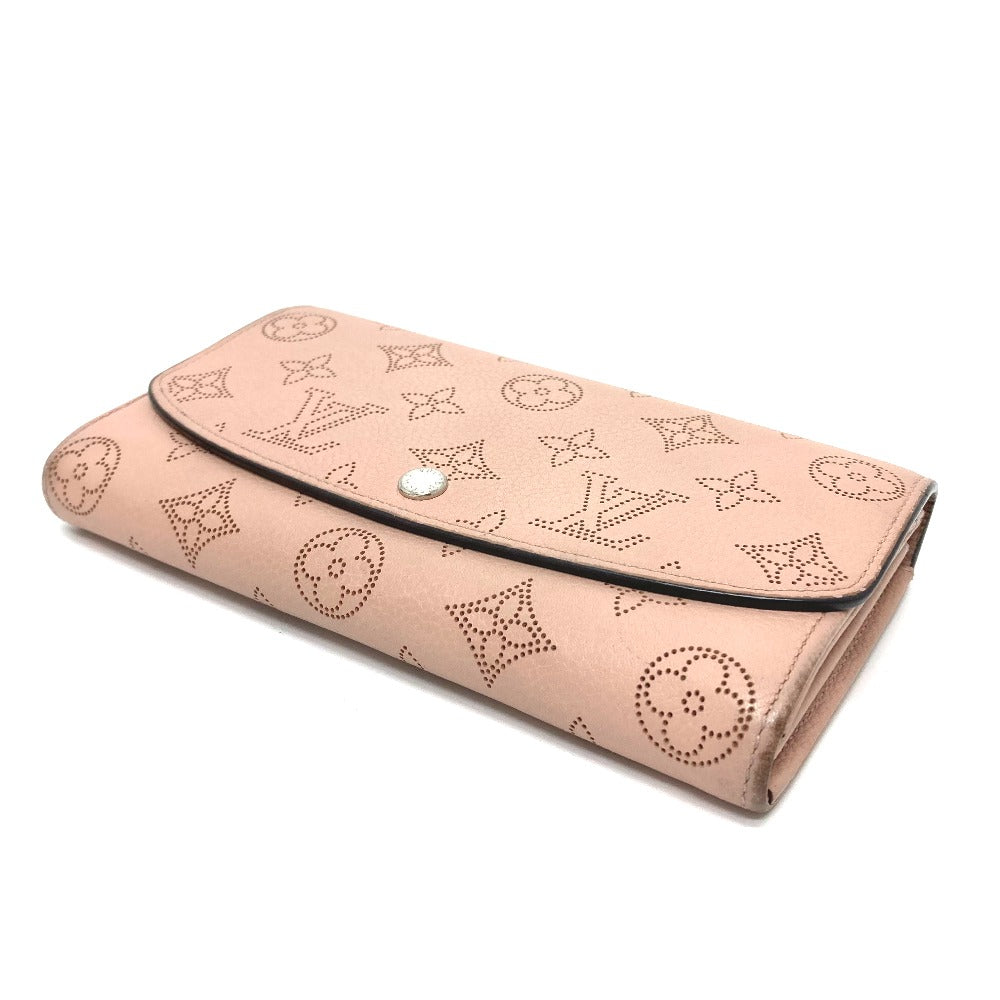 LOUIS VUITTON Long Wallet Purse M60145 monogram mahina leather pink Monogram Mahina Portefeuille Iris