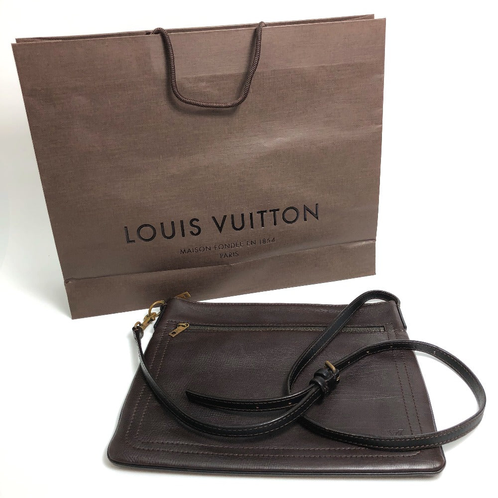 LOUIS VUITTON Shoulder Bag M93453 Utah leather Brown Utah Pochette Shawny MM