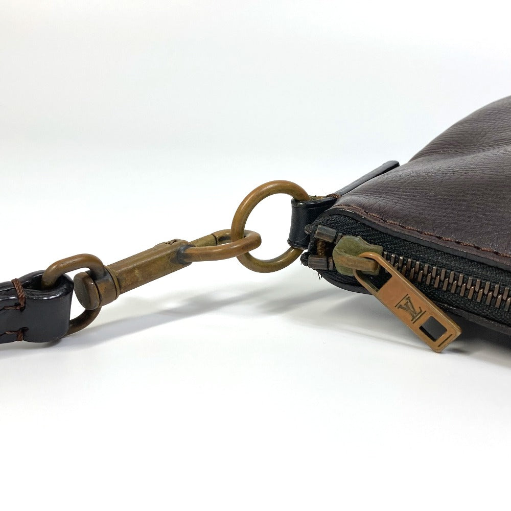 LOUIS VUITTON Shoulder Bag M93453 Utah leather Brown Utah Pochette Shawny MM