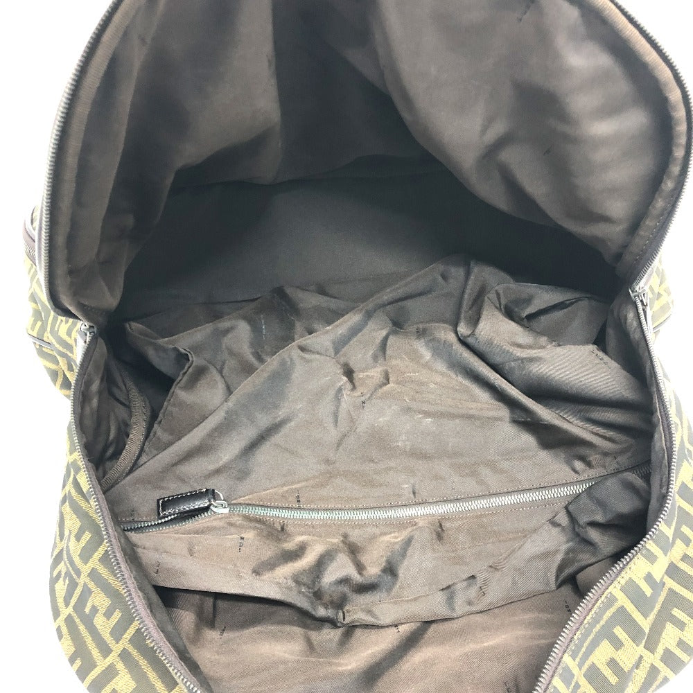 FENDI Boston Duffel bag Nylon / leather khaki Zucca FF logo