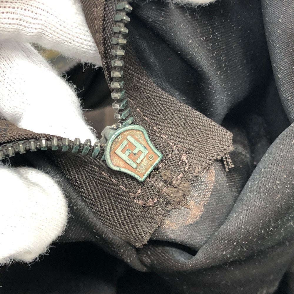 FENDI Boston Duffel bag Nylon / leather khaki Zucca FF logo mens(Unisex) Used Authentic