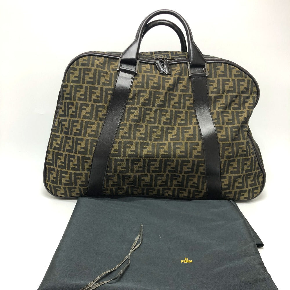 FENDI Boston Duffel bag Nylon / leather khaki Zucca FF logo mens(Unisex) Used Authentic
