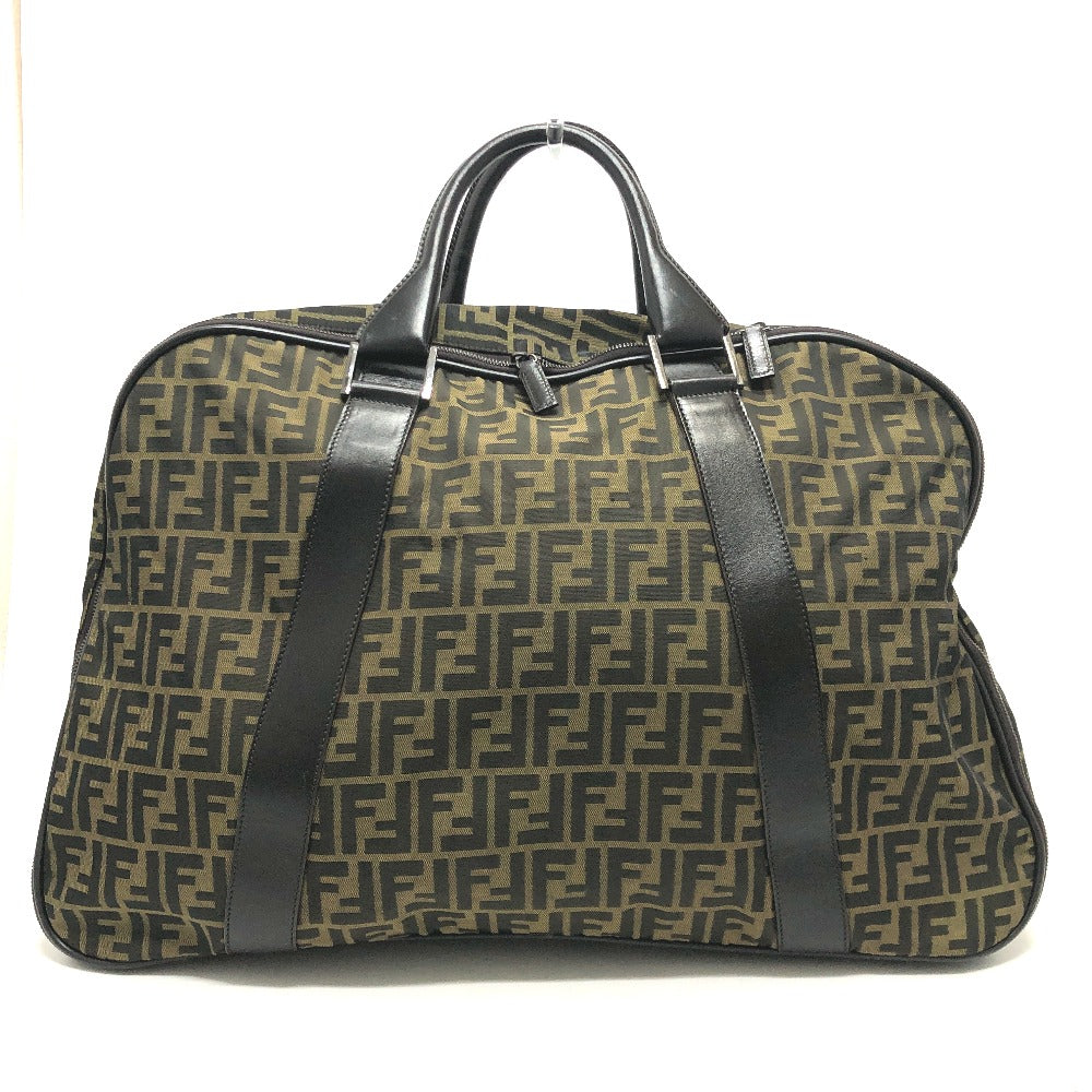 FENDI Boston Duffel bag Nylon / leather khaki Zucca FF logo mens(Unisex) Used Authentic