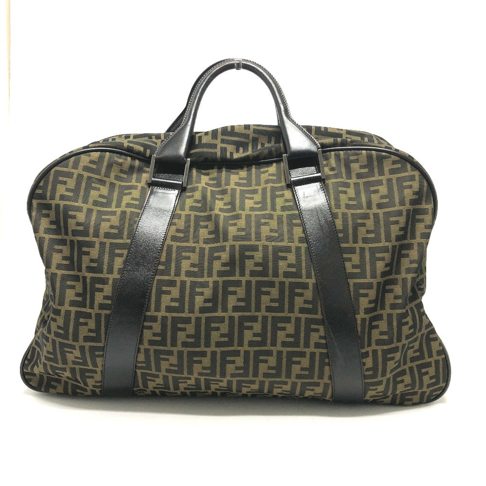 FENDI Boston Duffel bag Nylon / leather khaki Zucca FF logo mens(Unisex) Used Authentic