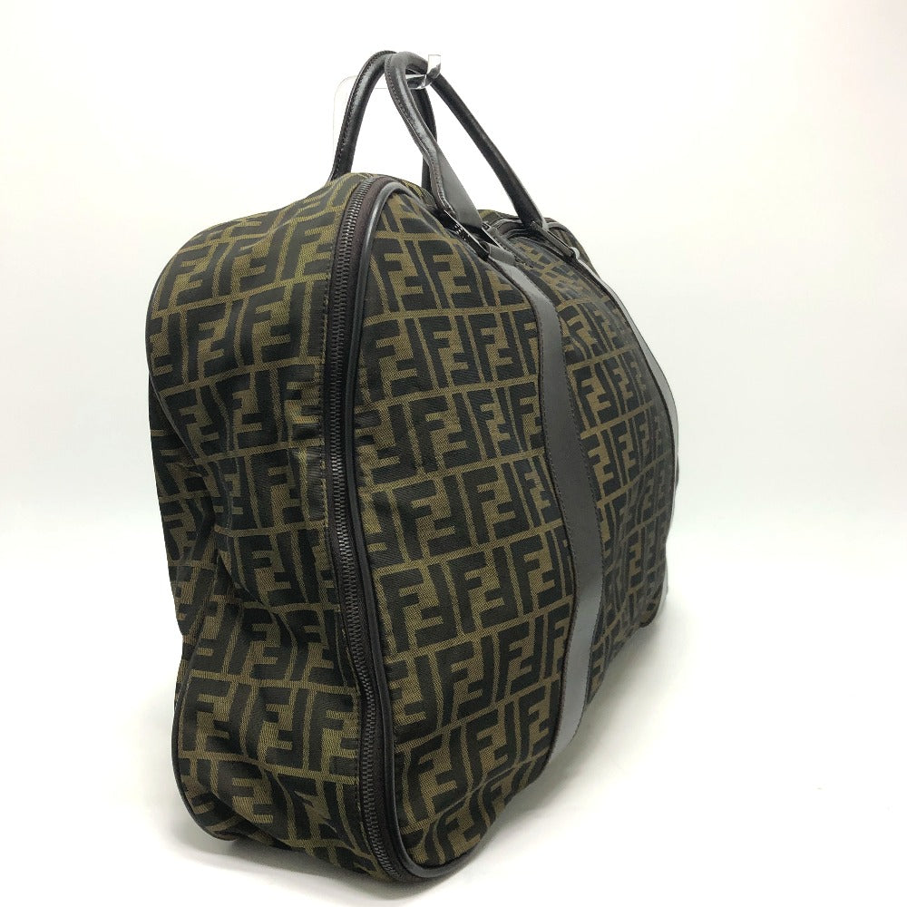 FENDI Boston Duffel bag Nylon / leather khaki Zucca FF logo mens(Unisex) Used Authentic