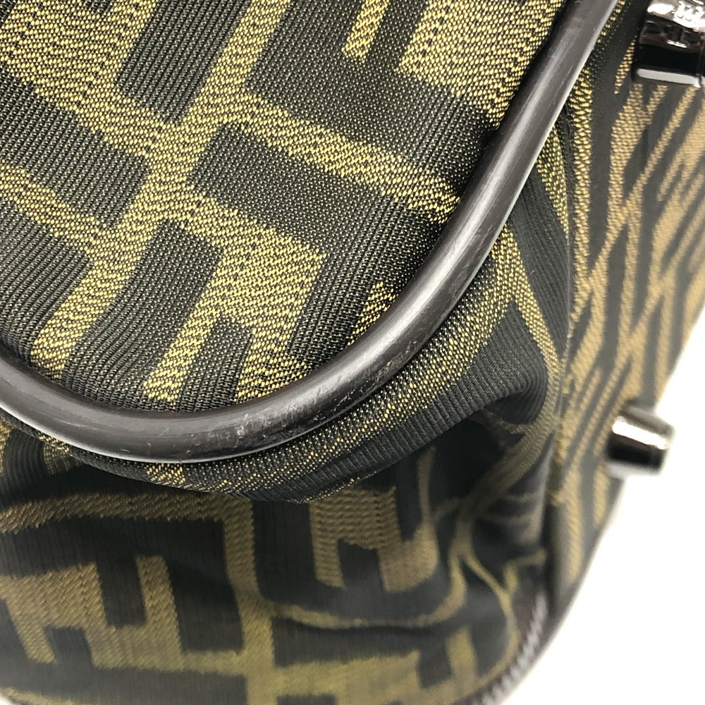 FENDI Boston Duffel bag Nylon / leather khaki Zucca FF logo mens(Unisex) Used Authentic