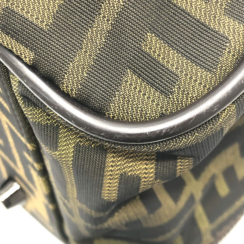 FENDI Boston Duffel bag Nylon / leather khaki Zucca FF logo mens(Unisex) Used Authentic