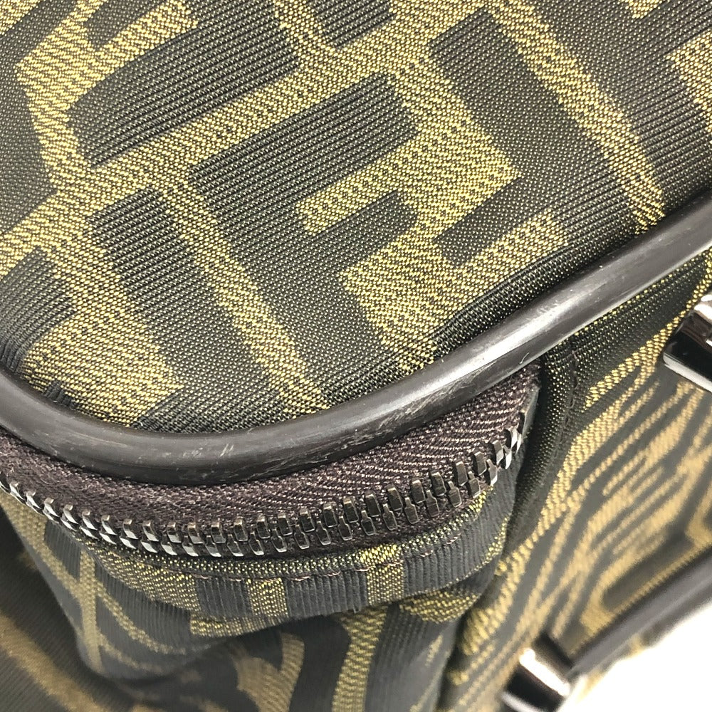 FENDI Boston Duffel bag Nylon / leather khaki Zucca FF logo mens(Unisex) Used Authentic
