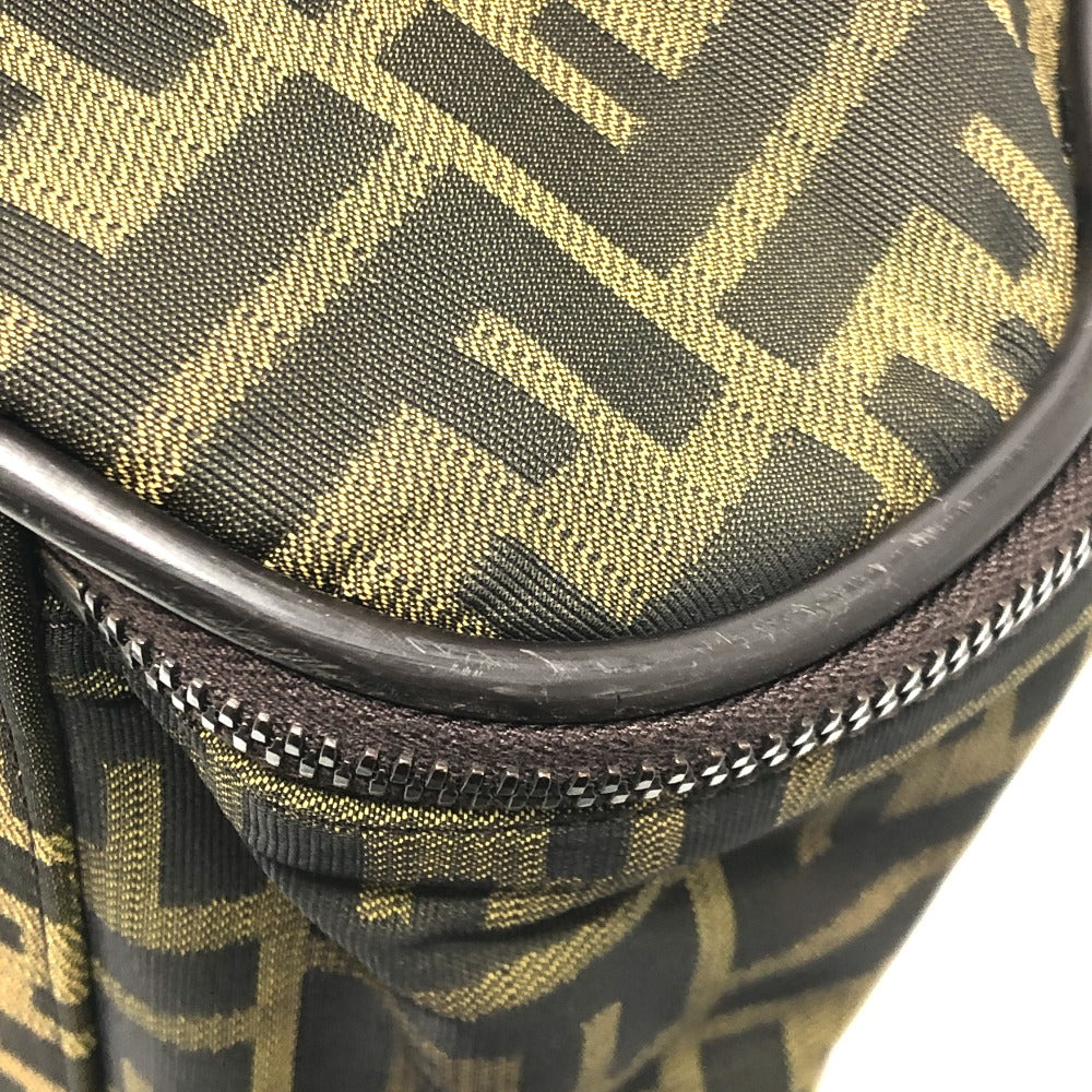 FENDI Boston Duffel bag Nylon / leather khaki Zucca FF logo mens(Unisex) Used Authentic