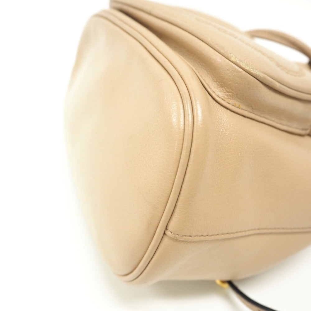 PRADA Handbag 1BH038 leather beige 2WAYShoulder Bag Women Used Authentic