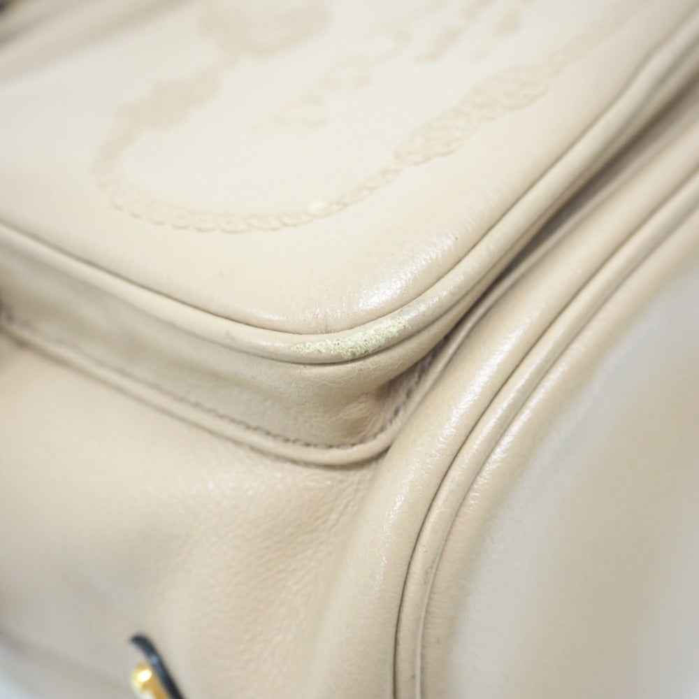 PRADA Handbag 1BH038 leather beige 2WAYShoulder Bag Women Used Authentic