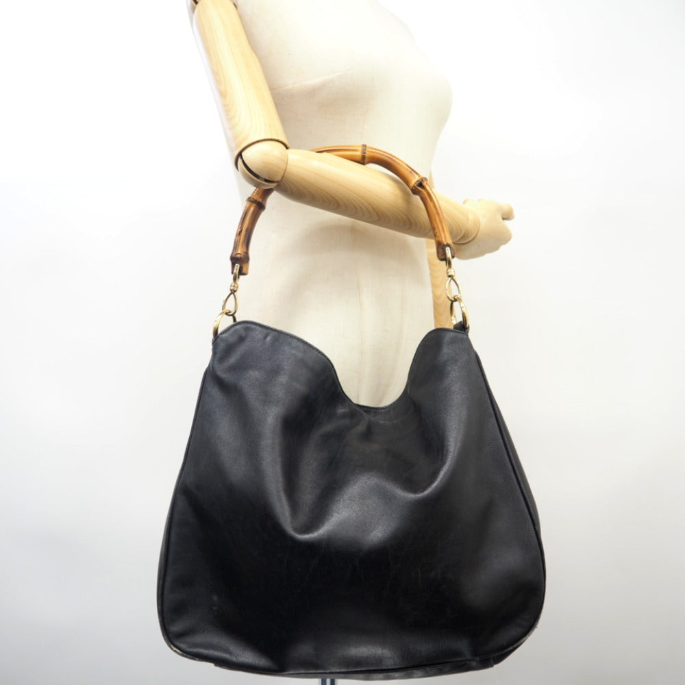 GUCCI Shoulder Bag 001 2852 1577 0 Leather, Bamboo black Bamboo