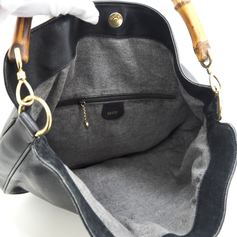 GUCCI Shoulder Bag 001 2852 1577 0 Leather, Bamboo black Bamboo