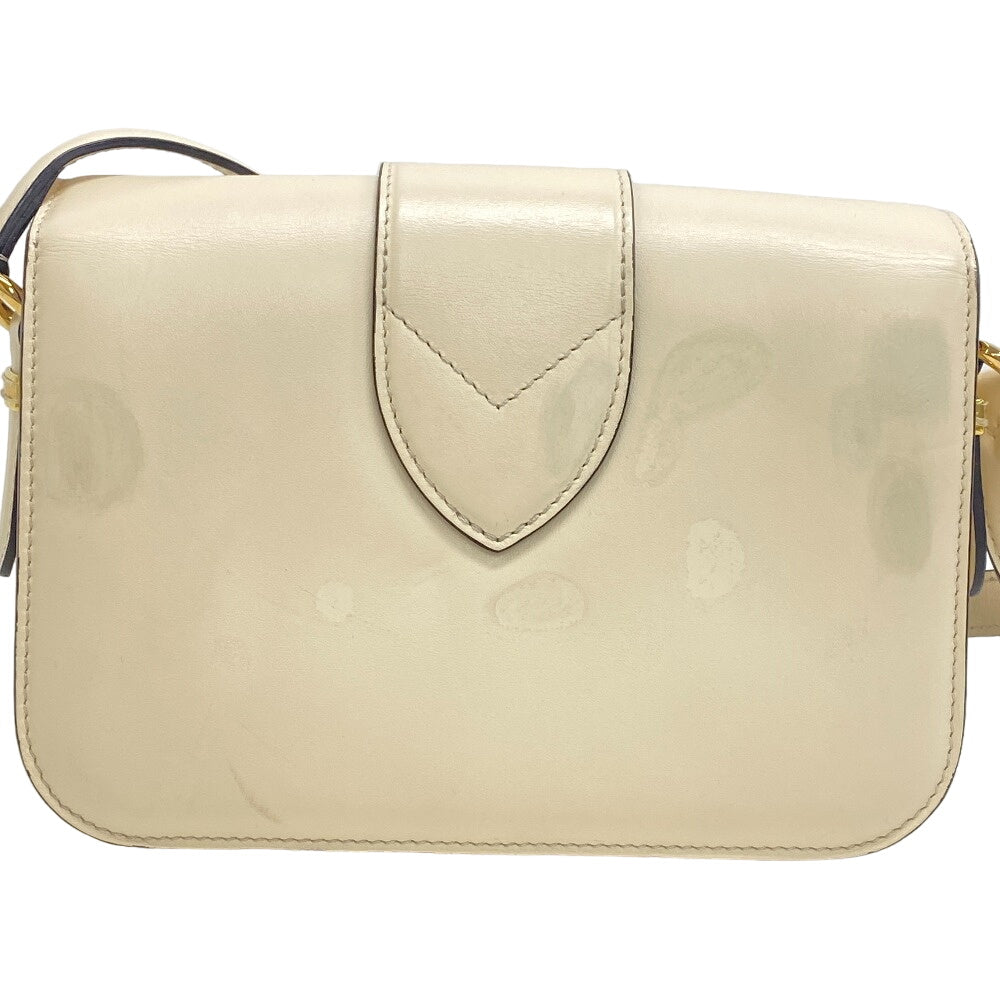LOUIS VUITTON Shoulder Bag M55950 Calfskin Ivory LV logo Ponneuf Women Used Authentic