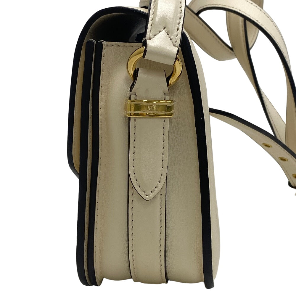 LOUIS VUITTON Shoulder Bag M55950 Calfskin Ivory LV logo Ponneuf Women Used Authentic