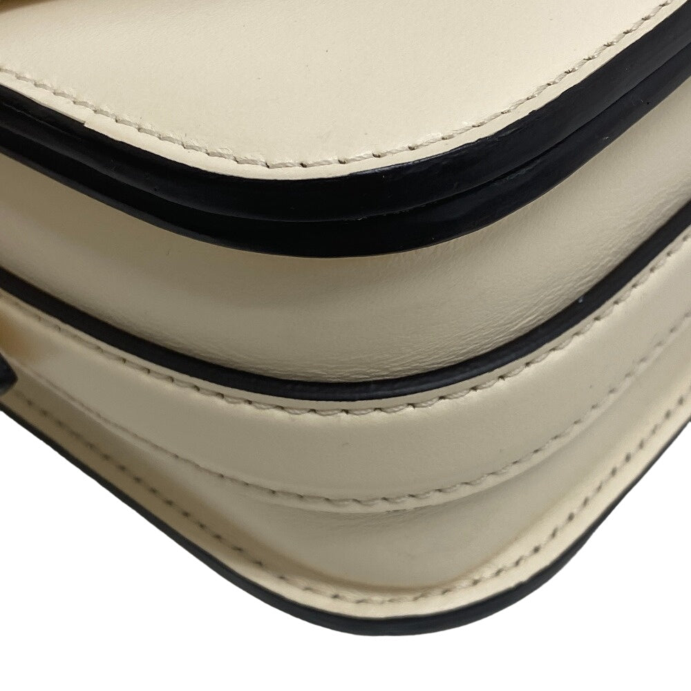 LOUIS VUITTON Shoulder Bag M55950 Calfskin Ivory LV logo Ponneuf Women Used Authentic