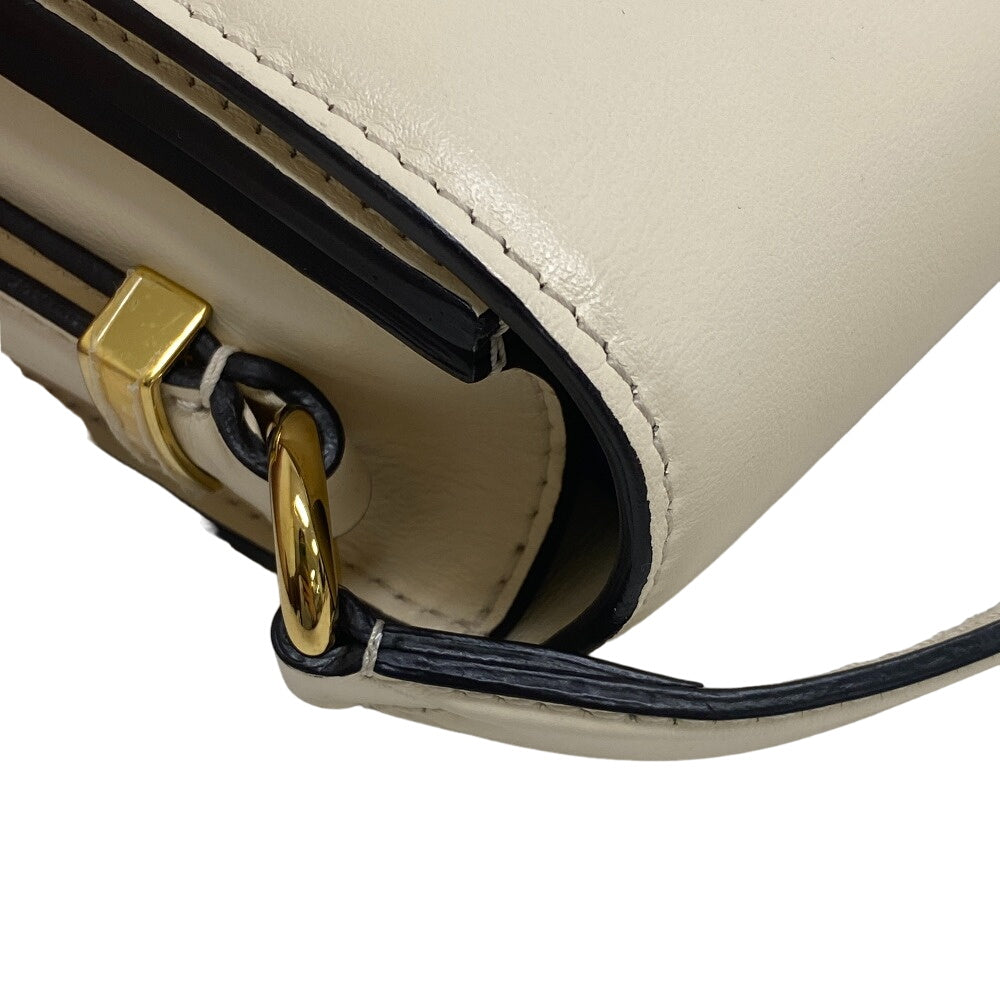LOUIS VUITTON Shoulder Bag M55950 Calfskin Ivory LV logo Ponneuf Women Used Authentic