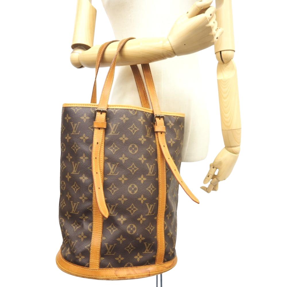LOUIS VUITTON Shoulder Bag M42236 leather Brown Monogram BucketGM Women Used Authentic